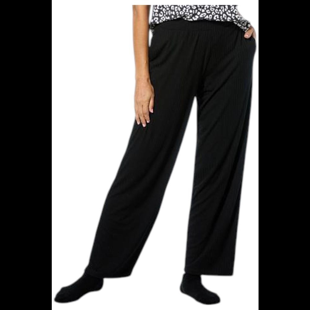 Comfort Code Women's Ribbed Knit Pull-On Lounge Pant Black - Regular